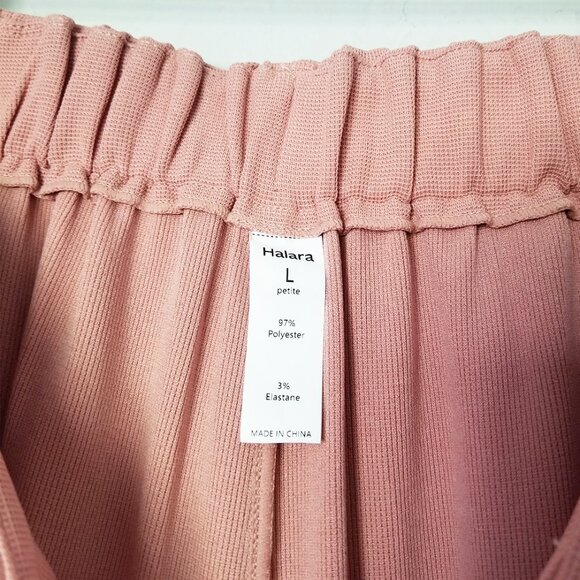 Halara Flex High Waisted Wide Leg Pocket Waffle Work Pants L Petite Rose Tan - Picture 10 of 15